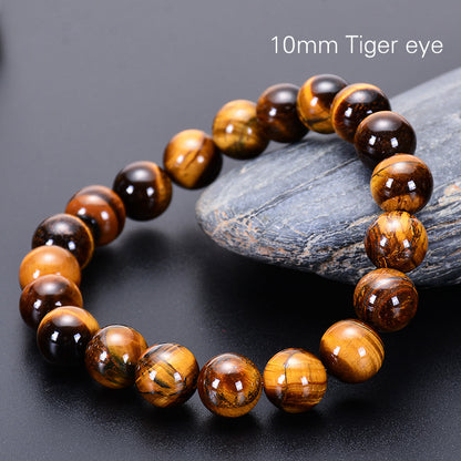 Bracelet d'énergie de yoga en œil de tigre jaune naturel de qualité A - LUXARAH
