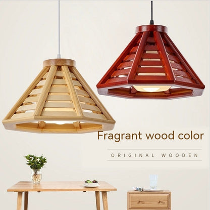 Plafonnier, LED moderne, minimaliste en bambou tissé et bois pour restaurant, bar, hôtel, auberge, balcon - LUXARAH