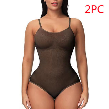 Combinaison à bretelles pour femme, style décontracté, sans coutures, slim, corset moulant