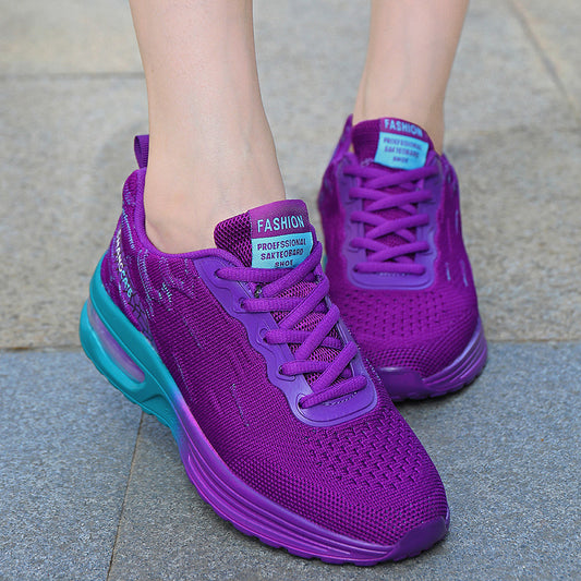 Chaussures de sport à coussin d'air pour femmes, grandes tailles, en maille respirante, quatre saisons, chaussures de course tendance - LUXARAH