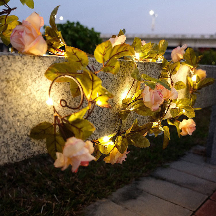 Guirlande lumineuse décorative en rotin pour cour extérieure - LUXARAH