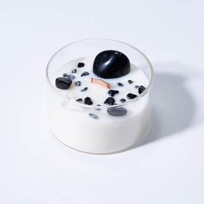 Bougie d'aromathérapie créative en cire de soja et pierre de cristal naturel
