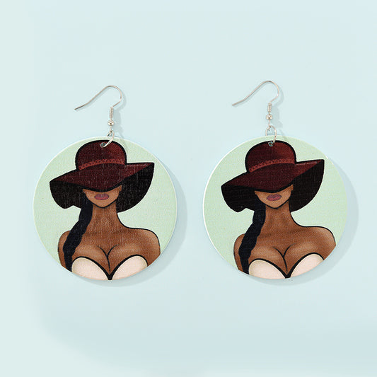 Boucles d'oreilles en bois imprimées