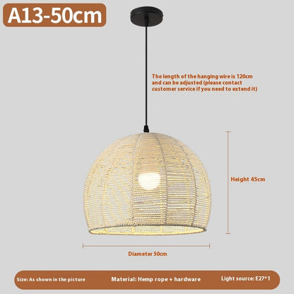 Nouveau lustre créatif en rotin tissé de style chinois - LUXARAH