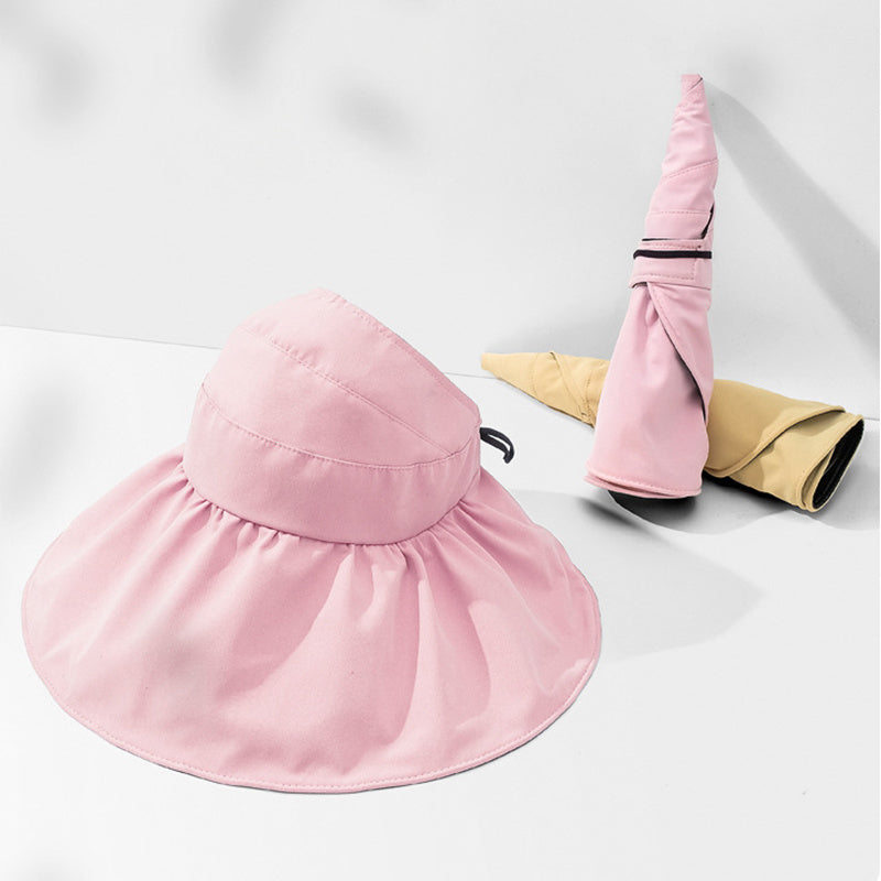 Chapeau de pêcheur pliable d'été avec visière et protection solaire UPF 50 pour femme
