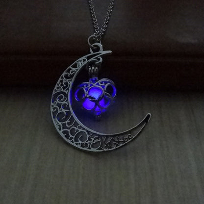Colliers à pendentif lumineux, colliers à chaîne plaqués argent