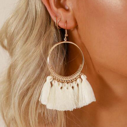 Boucles d'oreilles pendantes à grosses gouttes rondes