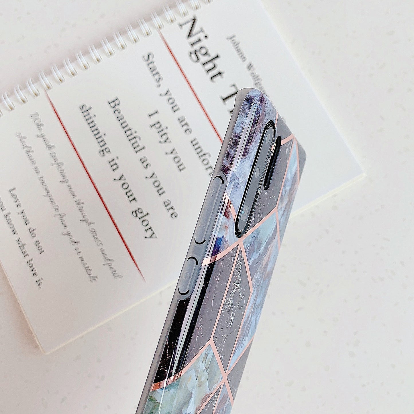Étui de téléphone portable en marbre électrolytique