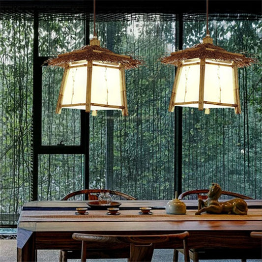 Lustre en bambou et rotin - LUXARAH