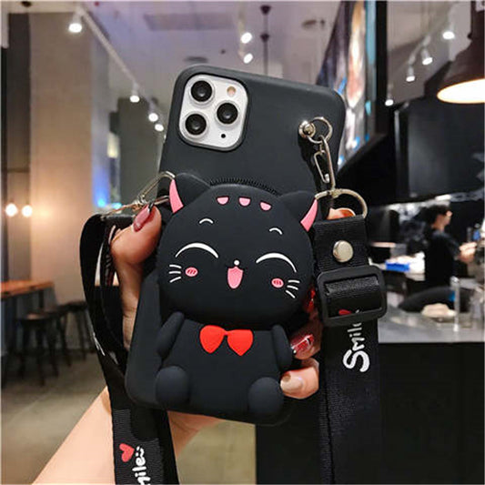Étui portefeuille en silicone à motif dessin animé