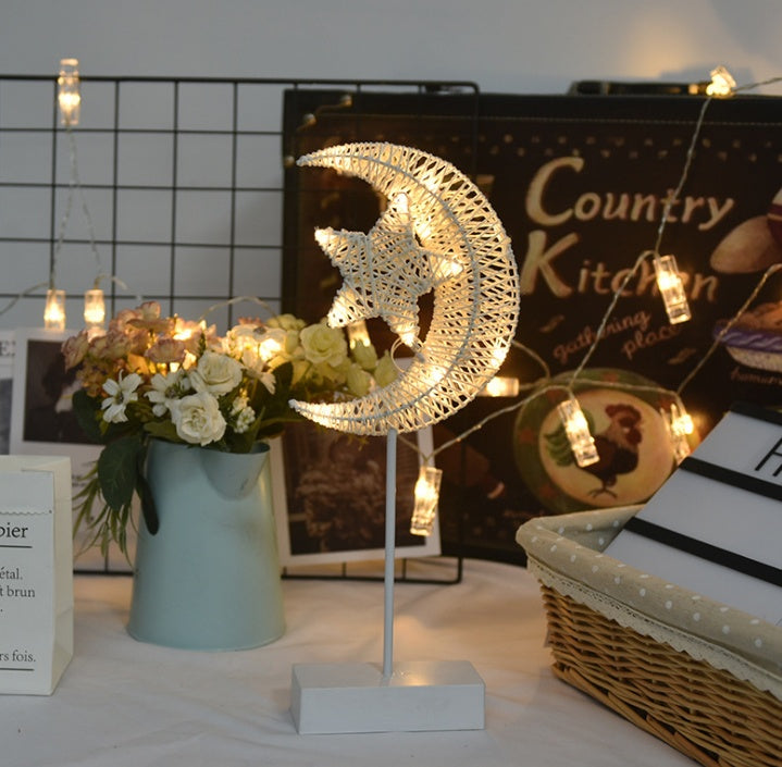 Lumières LED, lumières clignotantes, lumières étoiles, romantique, aménagement de la pièce, décoration amour, étoiles lampe, lampe de table, lampe en rotin, boule