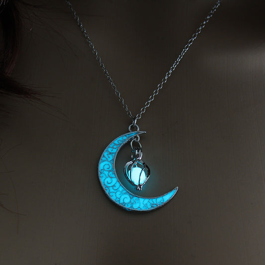 Colliers à pendentif lumineux, colliers à chaîne plaqués argent