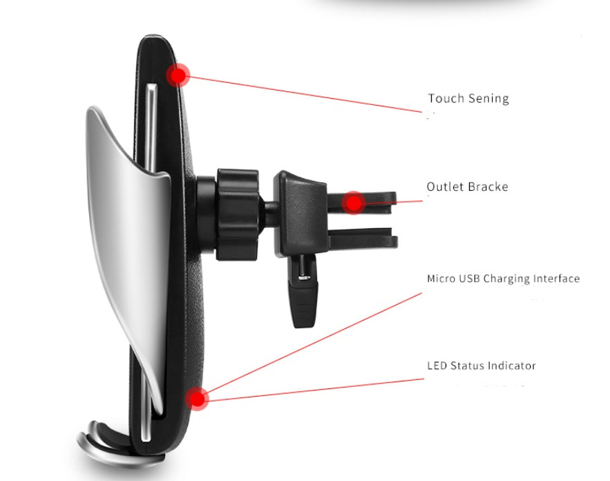 Chargeur sans fil pour voiture 10 W, induction, charge rapide sans fil, avec support de téléphone S5