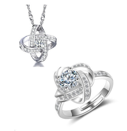 Collier en argent sterling 925 pour femme, pendentif cœur éternel, mosaïque de zircons, cadeau