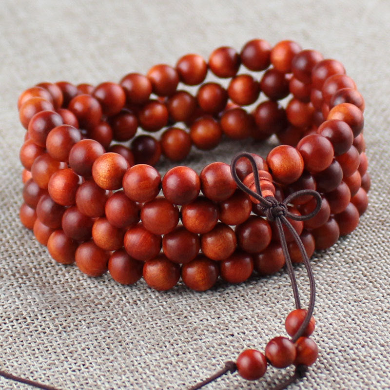 Bracelet en bois naturel et collier de 108 perles de Bouddha - LUXARAH