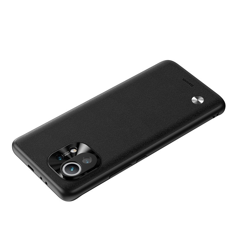 Étui en cuir uni et alliage pour Xiaomi 11