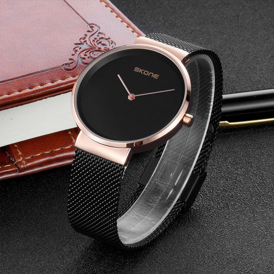 Montre à quartz étanche pour femme, bracelet en maille, tendance et simple
