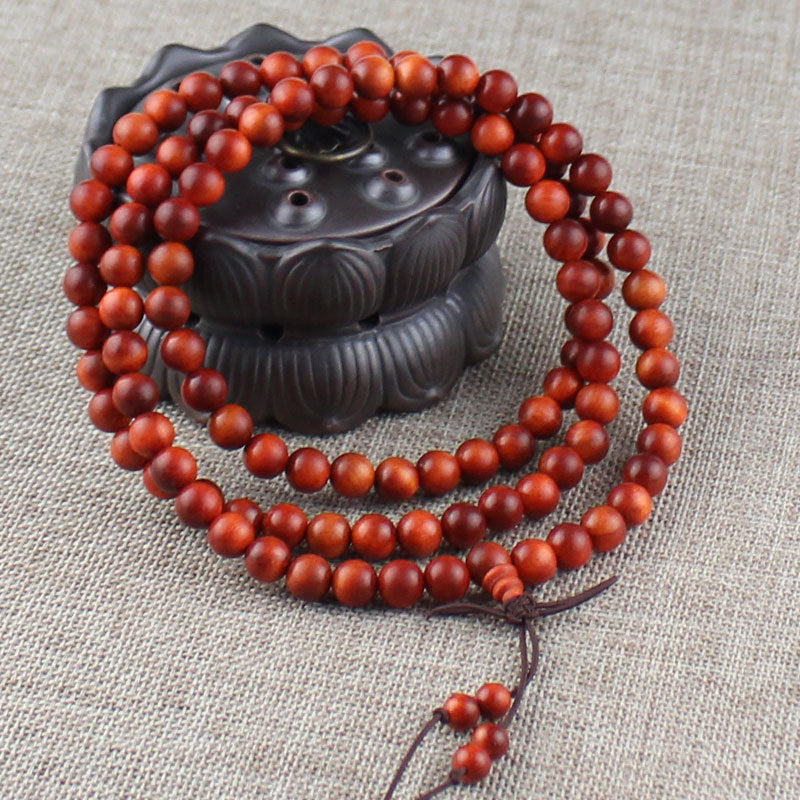 Bracelet en bois naturel et collier de 108 perles de Bouddha - LUXARAH