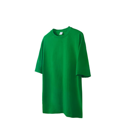 T-shirt oversize à manches courtes en pur coton uni - LUXARAH