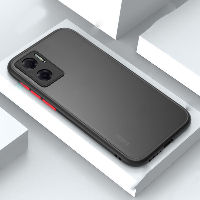 Coque de téléphone transparente et givrée de couleur unie