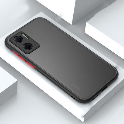Coque de téléphone transparente et givrée de couleur unie