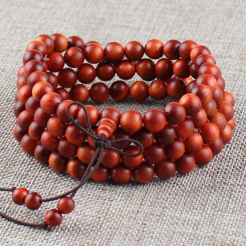 Bracelet en bois naturel et collier de 108 perles de Bouddha - LUXARAH