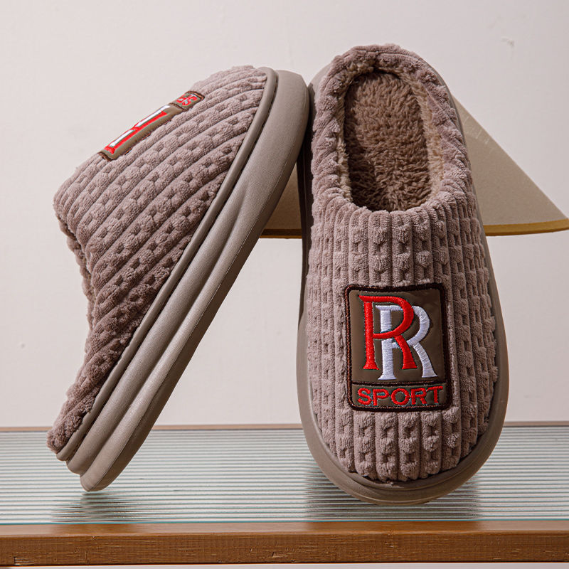 Chaussons d'hiver chauds et antidérapants en peluche pour homme et femme, grande taille, pour la maison et la chambre à coucher