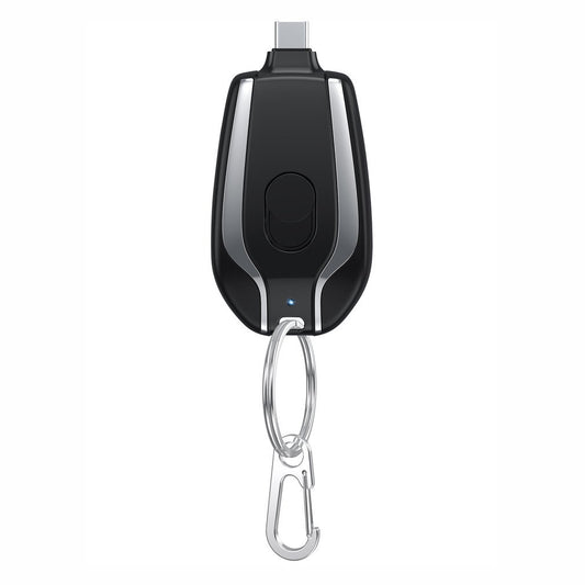 Mini chargeur d'urgence 1500 mAh avec porte-clés et batterie de secours ultra-compacte de type C, charge rapide
