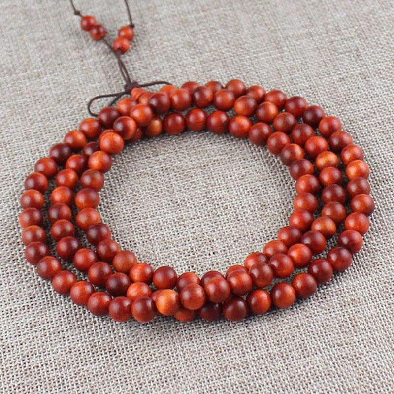 Bracelet en bois naturel et collier de 108 perles de Bouddha - LUXARAH
