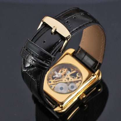Montre mécanique manuelle creuse suisse décontractée pour homme Winner - LUXARAH