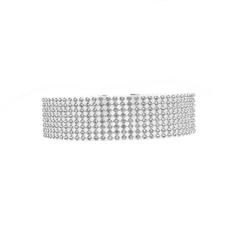 Collier ras du cou tendance pour femme, entièrement en cristal et strass, bijou de mariage