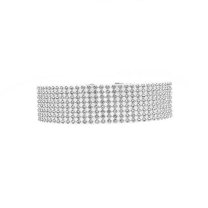 Collier ras du cou tendance pour femme, entièrement en cristal et strass, bijou de mariage