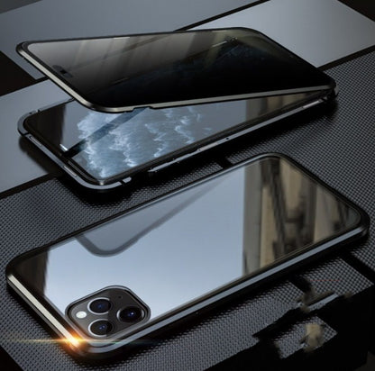 Étui magnétique double face en verre pour téléphone portable King, sans fonction anti-espion