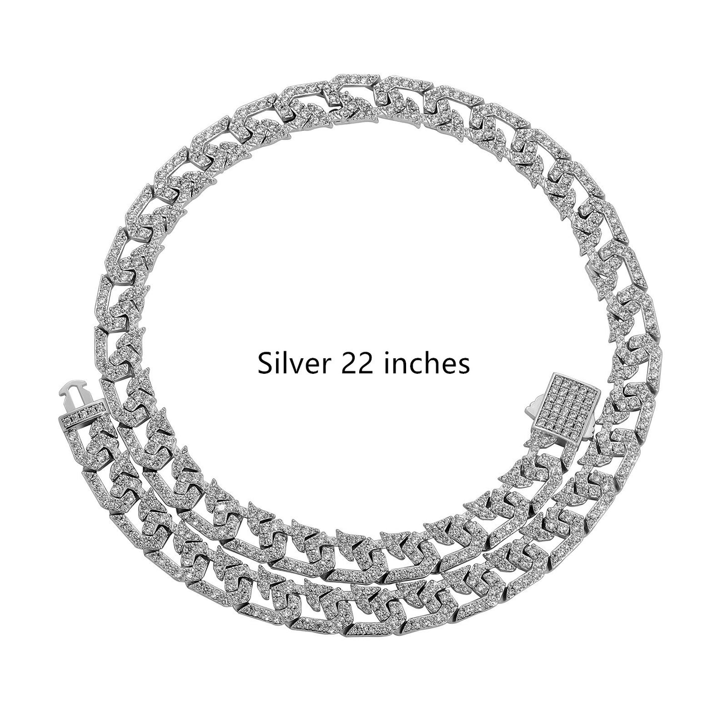 Collares de hip hop con eslabones cubanos de diamantes de 10 mm
