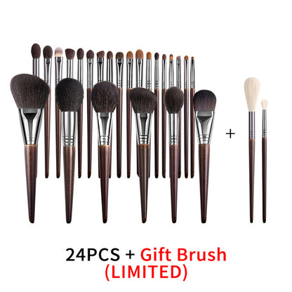Ensemble de pinceaux de maquillage naturels, pinceau à paupières, chèvre - LUXARAH