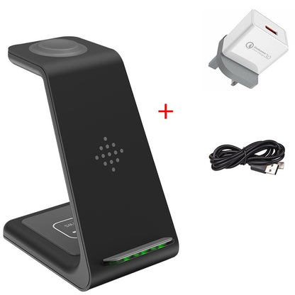 Station de charge rapide 3 en 1, support de chargeur sans fil, station de charge rapide sans fil pour support de téléphone
