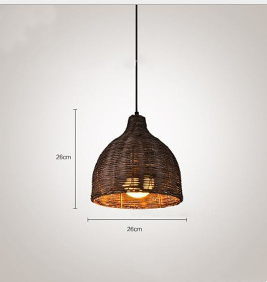 Abat-jour en rotin, Lustre japonais en rotin et bambou - LUXARAH