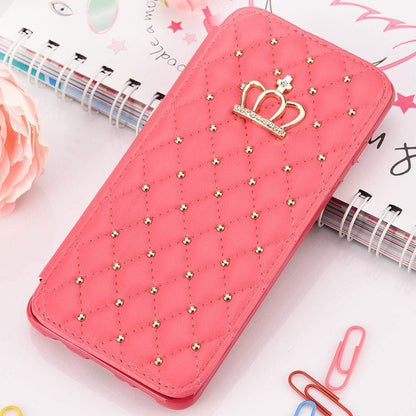 Étui en cuir Crown Card pour téléphone Samsung