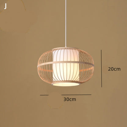 Lustre en bambou pour restaurant chinois, hôtel, famille d'accueil, chambre à coucher, balcon, lanterne, lampe à riz - LUXARAH