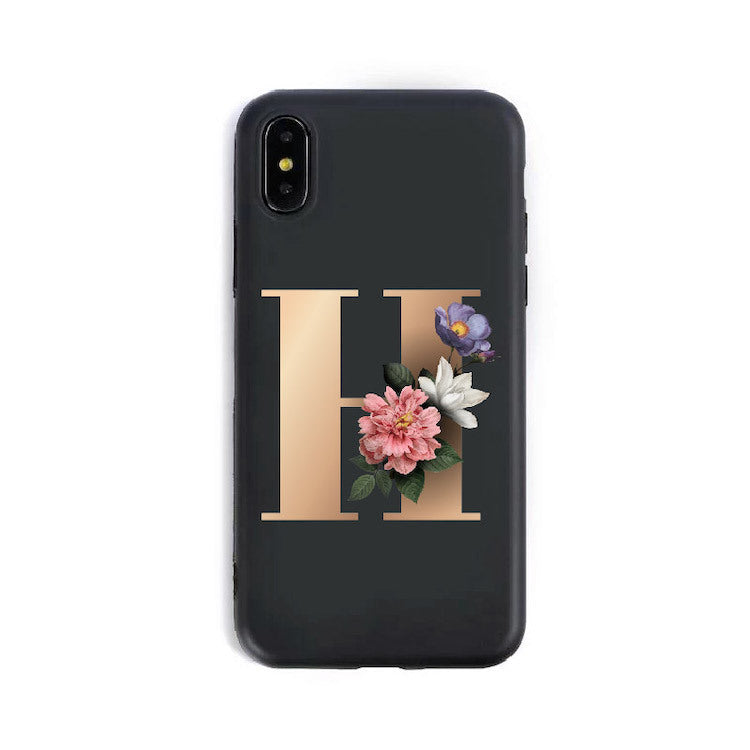 Coques de téléphone en silicone avec lettres de l'alphabet anglais