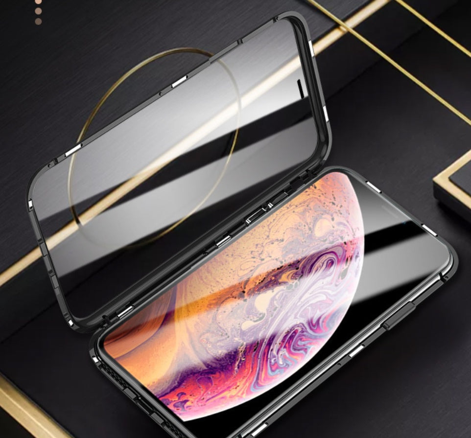 Étui magnétique double face en verre pour téléphone portable King, sans fonction anti-espion