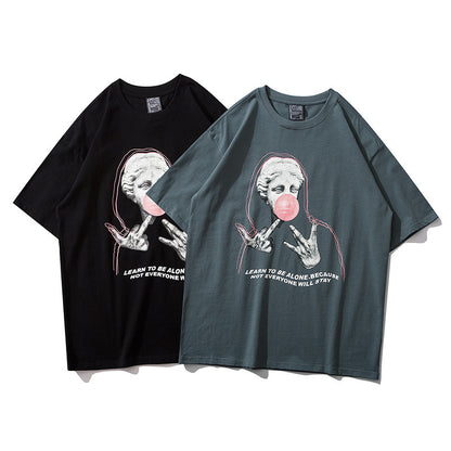 T-shirt original hip-hop ample et surdimensionné pour couple - LUXARAH