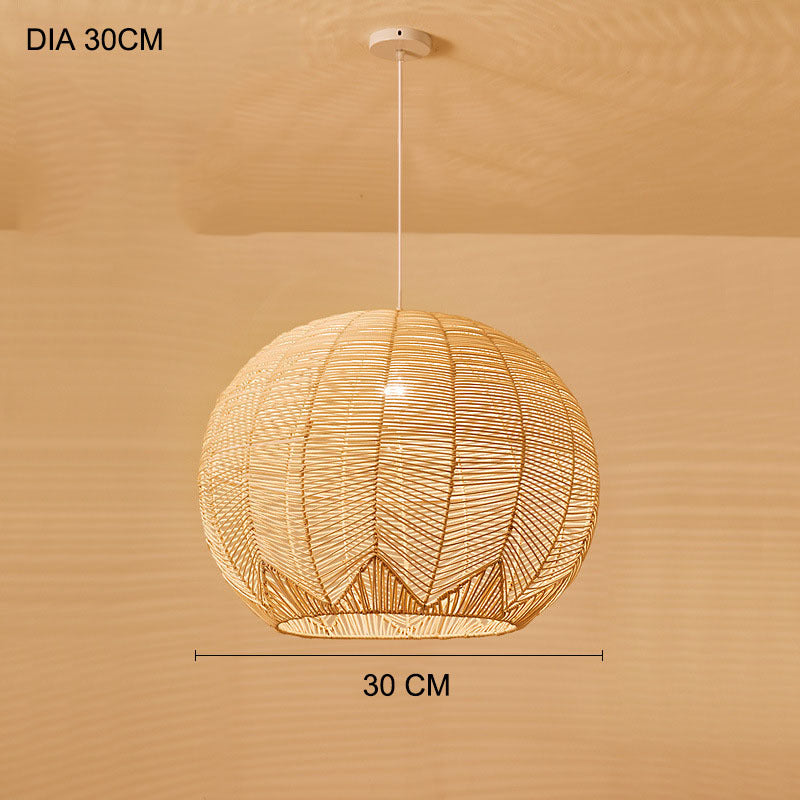 Lustre japonais zen design créatif en rotin - LUXARAH