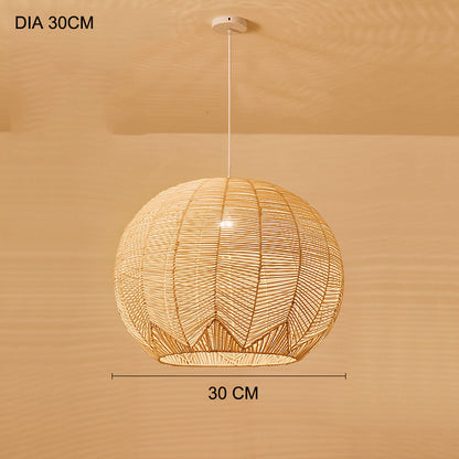 Lustre japonais zen design créatif en rotin - LUXARAH