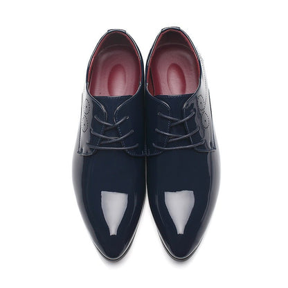 Chaussures en cuir pour hommes, chaussures habillées décontractées, chaussures de conduite noires à enfiler - LUXARAH