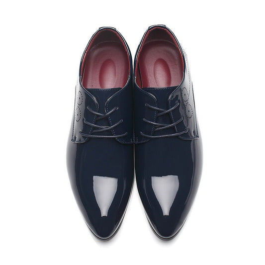 Chaussures en cuir pour hommes, chaussures habillées décontractées, chaussures de conduite noires à enfiler - LUXARAH