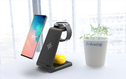 Station de charge rapide 3 en 1, support de chargeur sans fil, station de charge rapide sans fil pour support de téléphone