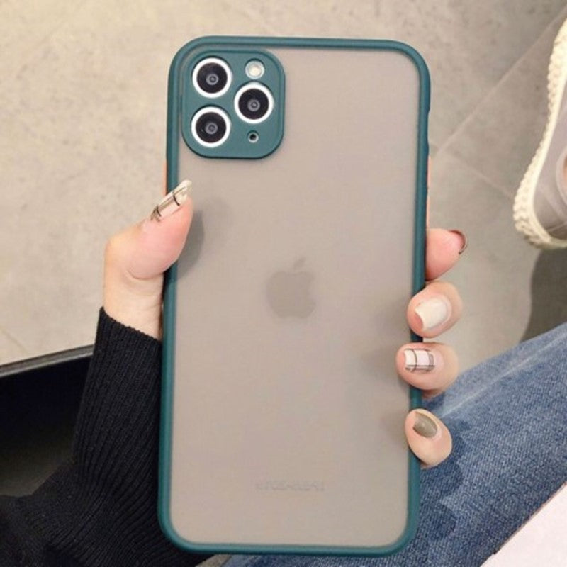 Coque de téléphone portable givrée aux couleurs contrastées pour éviter les chutes