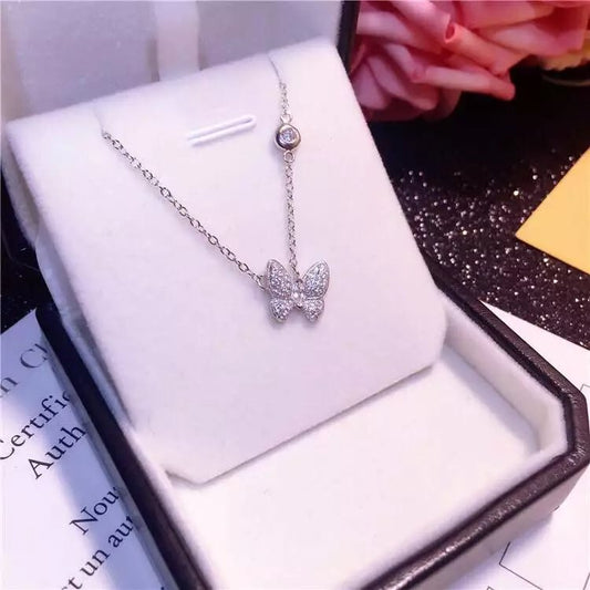 Colliers longs papillons en argent sterling 925