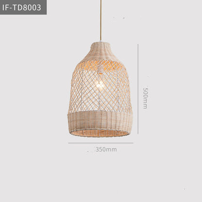 Lustre en rotin zen japonais artistique - LUXARAH